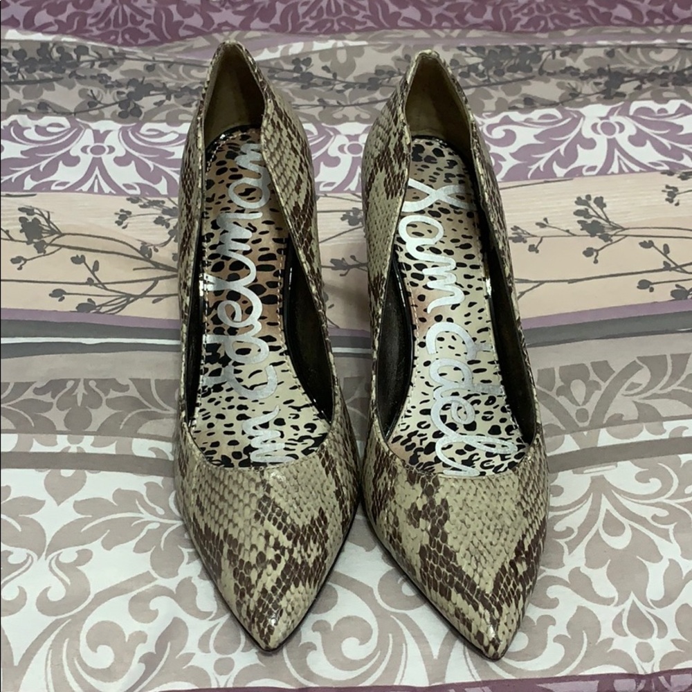 Sam Edelman Snakeskin Print Heels